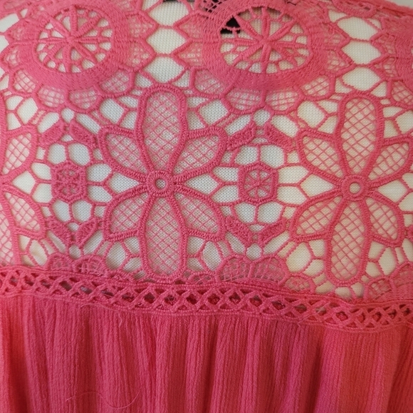 LANE BRYANT PEACH MESH TUNIC BLOUSE SIZE 16 - Picture 4 of 5